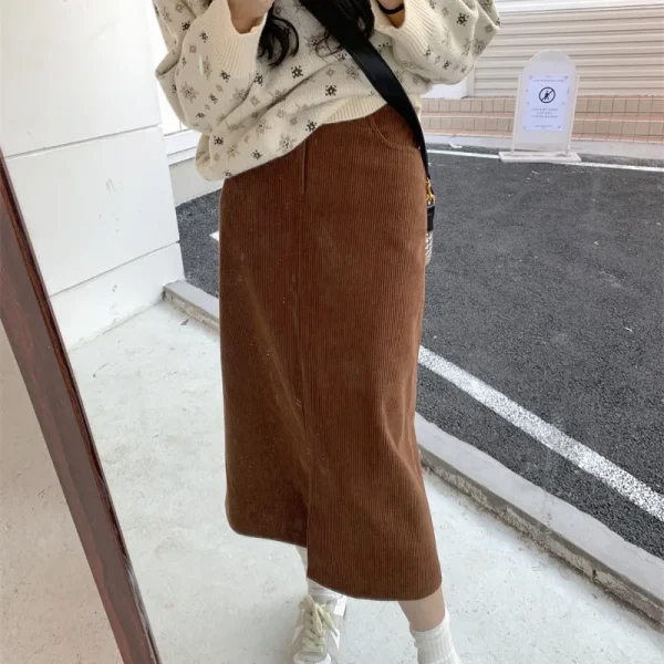 Ethical Corduroy Split Skirt