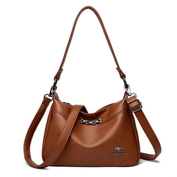 Many Pockets Chic Eco Leather Crossbody Bag