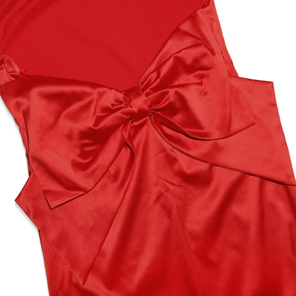 Maxi Eco Satin Party Dress Bow