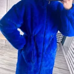 Cozy Blue Faux Fur Hooded Coat
