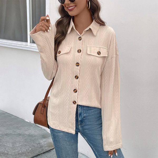 Autumn Chic: Solid Color Shacket for Women