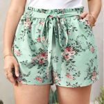 Plus Size Office Loose Printed Shorts