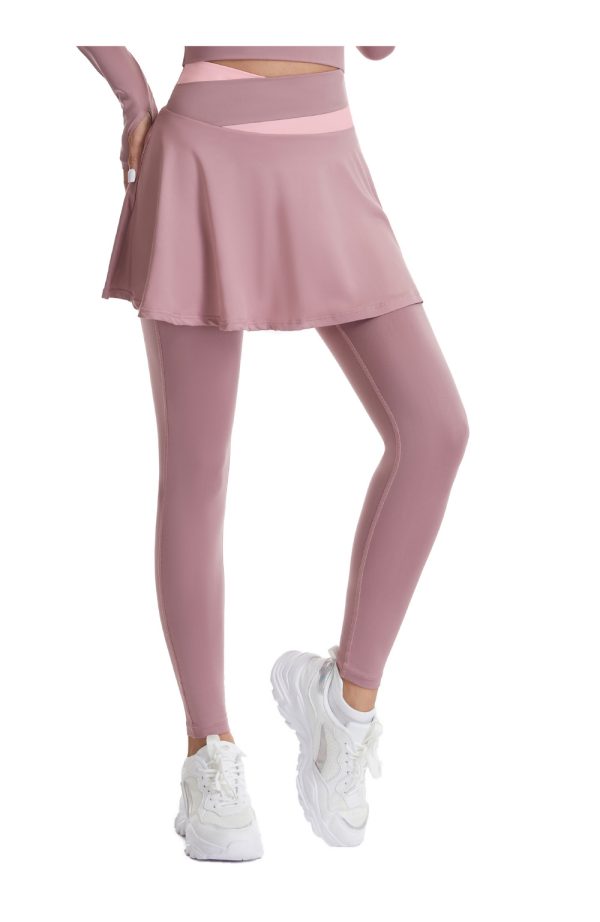 Faux Two-Piece Yoga Skirt: High Waist Comfort