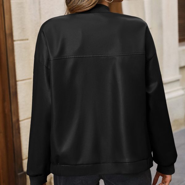 Short Sleeve Faux Leather Moto Jacket