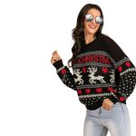 Women's Winter Red Knitted Christmas Sweater