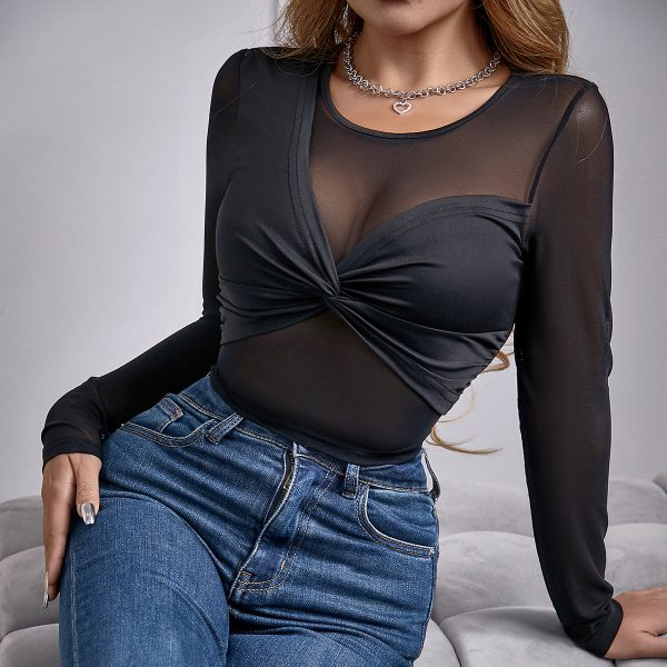 Sexy Mesh See-through Cropped T-shirt