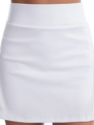 High Waist Nude Feel Tennis Skirt: Pocketed Culottes