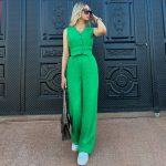 V-Neck Vest and Short Summer Top Trousers Two-Piece Set