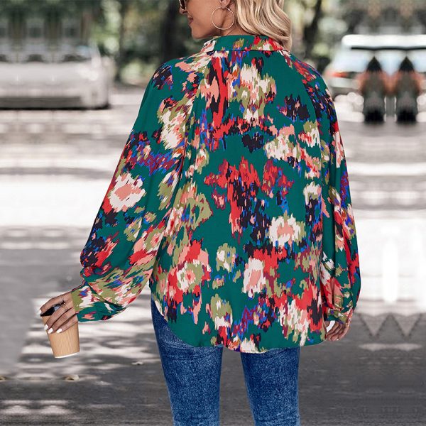 Chic Long-Sleeved Printed Shirt for Autumn Elegance