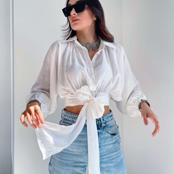 Cropped Loose Shirt for Spring Summer