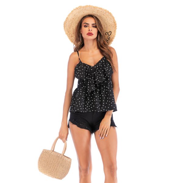 Sleeveless Polka Dot Vacation Vest for Summer