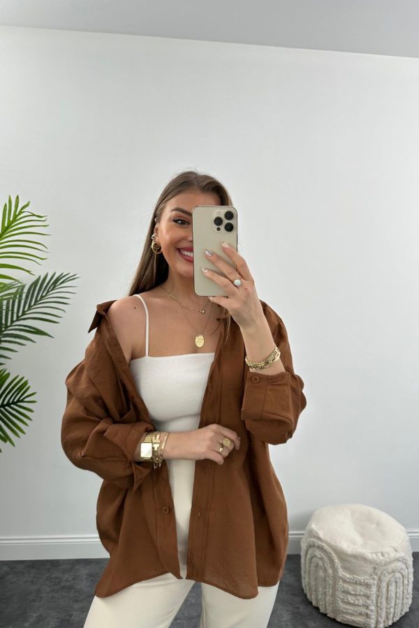 Spring Autumn Solid Color Loose Hanging Shoulder Cardigan Long Sleeve Shirt for Women