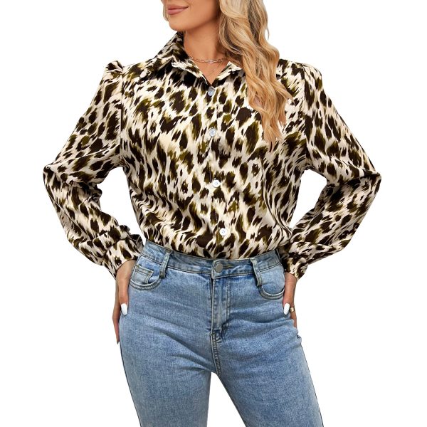 Winter Leopard Print Top: Women's Stylish Shirt