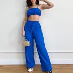 Summer Women's Sleeveless Solid Color Cropped Outfit