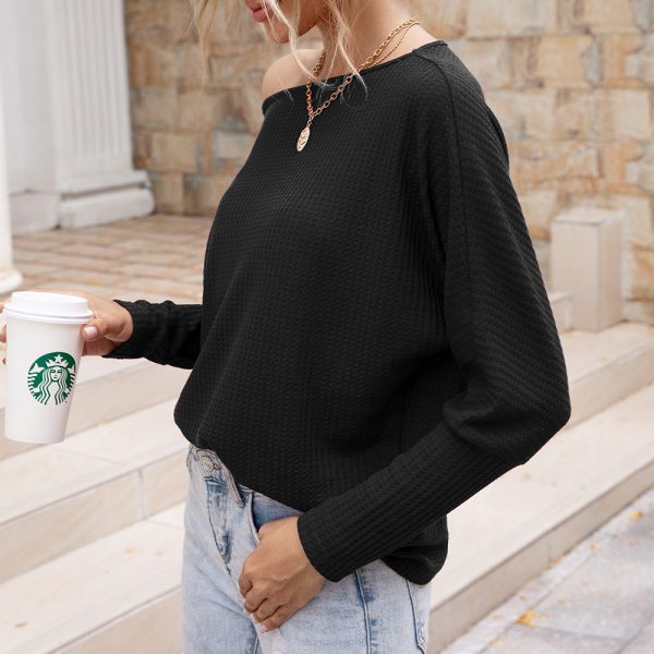 Spring Off-Shoulder Long Sleeve T-Shirt for Women