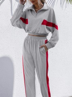 Hooded Patchwork Sweater Outfit - Women's Autumn/Winter