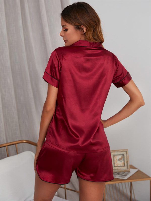 Women's Short-Sleeve Ice Silk Pajama Set: Summer Comfort
