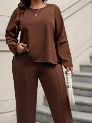Office Artistic Solid Color V-Neck Shirt for Plus Size Women