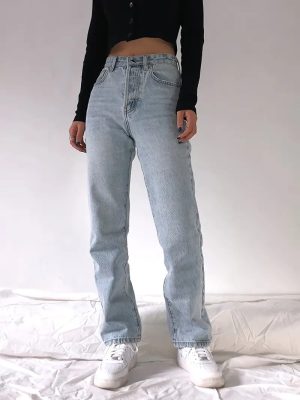 Women's Solid Color Casual Jeans