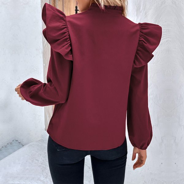 Autumn/Winter Solid Color Loose Shirt for Women