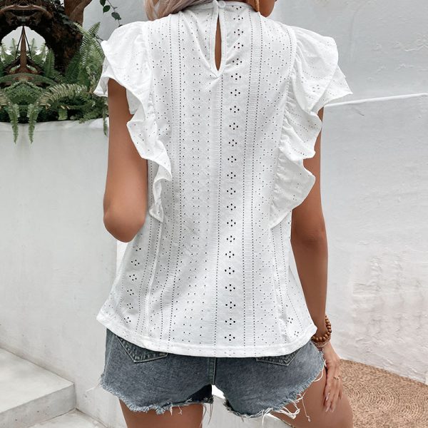 Ruffled White Casual Shirt for Effortless Summer Style