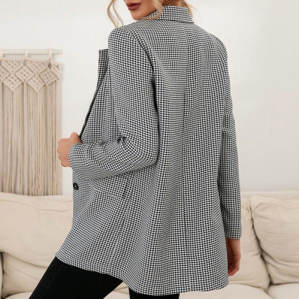 Single Breasted Casual Blazer Trench Coat