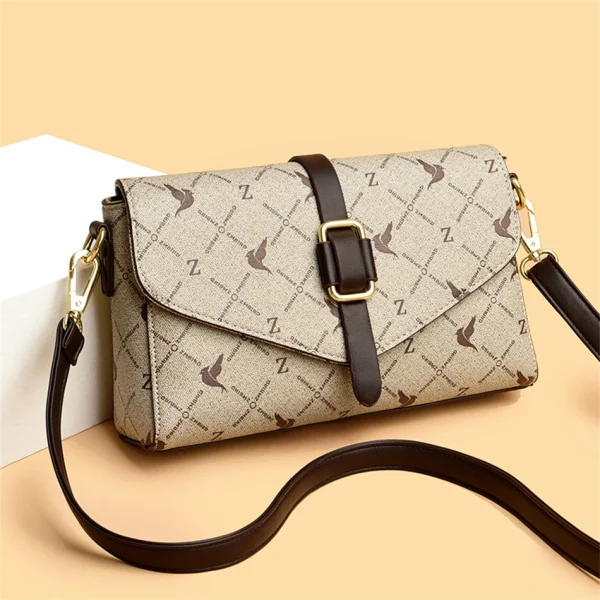 High Quality Eco Chic Print Crossbody Bag, PU Leather