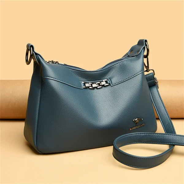 Many Pockets Chic Eco Leather Crossbody Bag