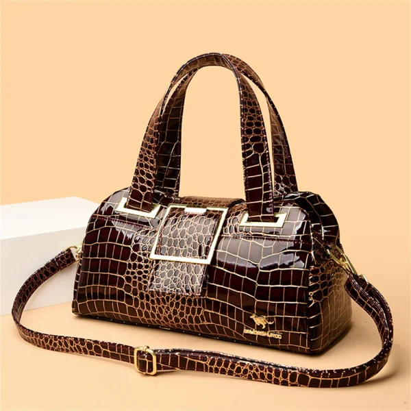 Chic Eco Croc Handbag: Multi-Pocket Tote