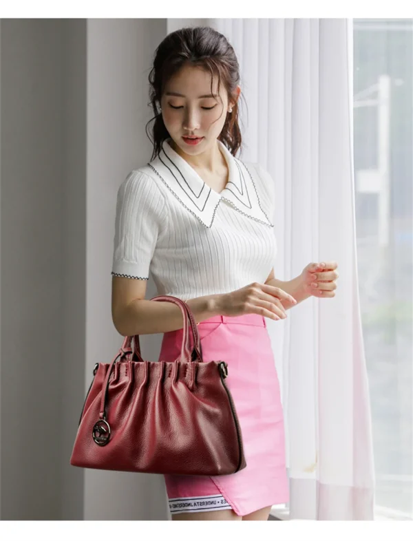 Soft Eco Leather Shoulder Bag: Large Capacity