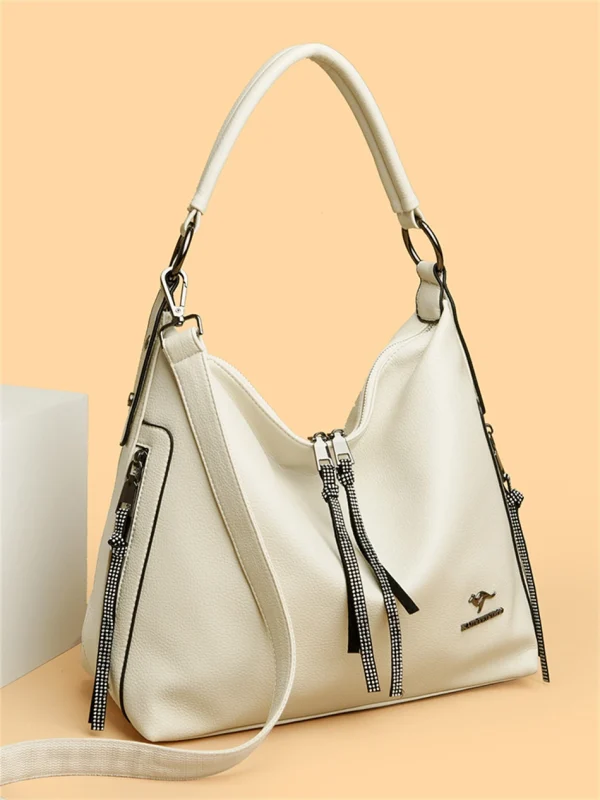 High Quality Ethical Leather Shoulder Bag: Chic & Spacious