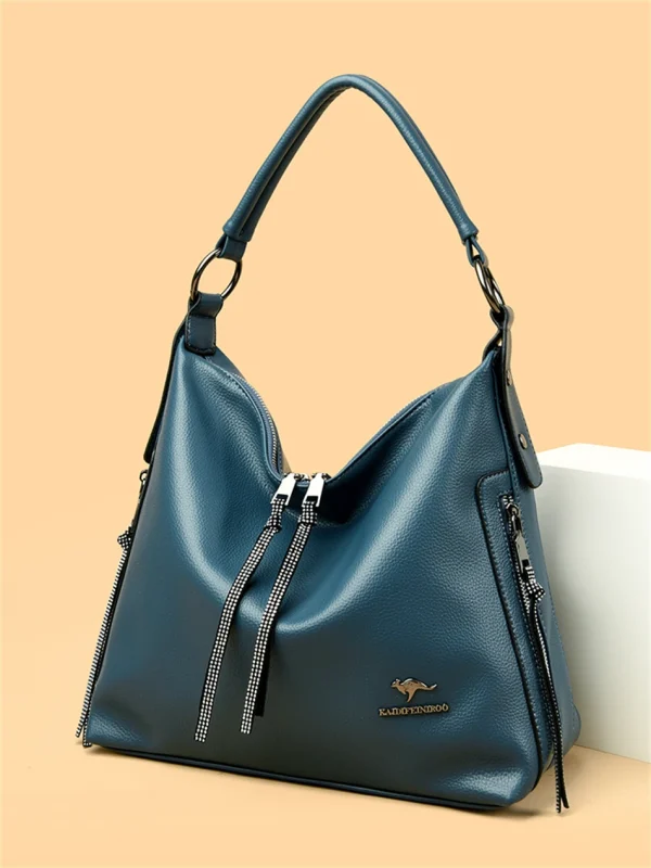 High Quality Ethical Leather Shoulder Bag: Chic & Spacious