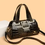 Chic Eco Croc Handbag: Multi-Pocket Tote