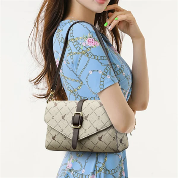 High Quality Eco Chic Print Crossbody Bag, PU Leather