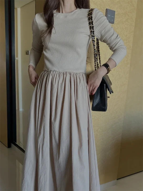 Vintage full Sleeve Korean Style Maxi