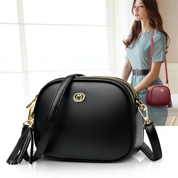 Chic Eco Leather Crossbody Bag - Vintage Style