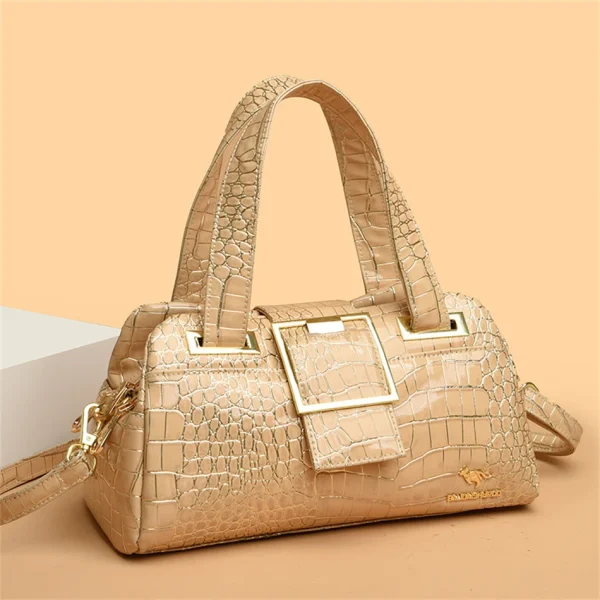 Chic Eco Croc Handbag: Multi-Pocket Tote