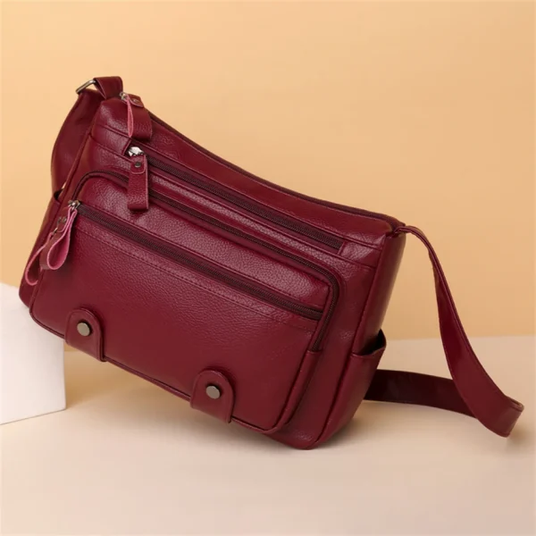 Multiple Pockets High Capacity Eco Messenger Bag: PU Leather