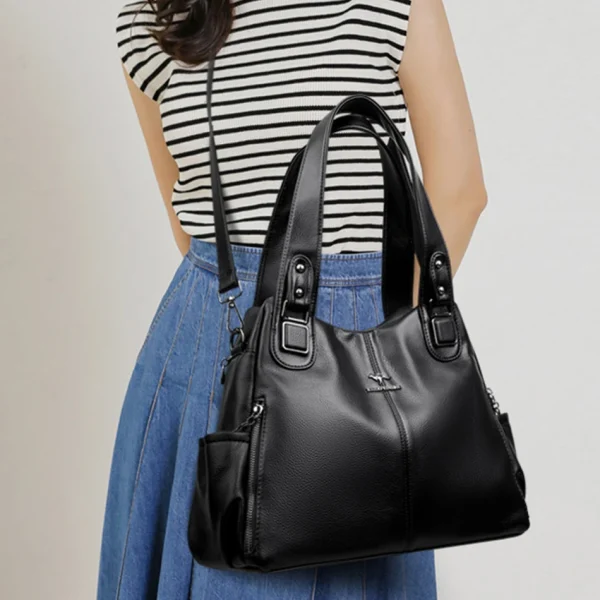 Eco Vintage PU Tote: Luxe Crossbody