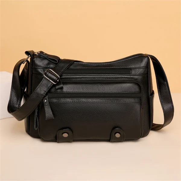 Multiple Pockets High Capacity Eco Messenger Bag: PU Leather