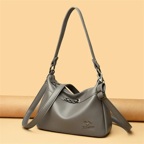 Many Pockets Chic Eco Leather Crossbody Bag