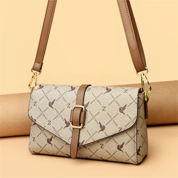 High Quality Eco Chic Print Crossbody Bag, PU Leather