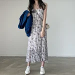 Vintage Eco Midi Dress: Printed, Loose, Summer