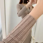 Retro V-neck Dress, Eco Knit