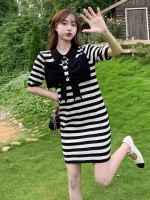 Striped Eco Maxi: Polo Party Dress