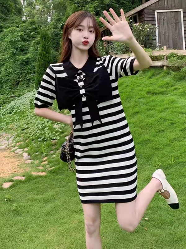 Striped Eco Maxi: Polo Party Dress