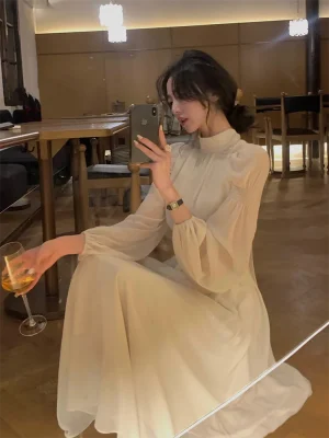 Vintage-Maxi-Dresses-for-Women-Clothing-Elegant-French-Long-Sleeve-Bodycon-Midi-Dress-Korean-Fashion-Design-1