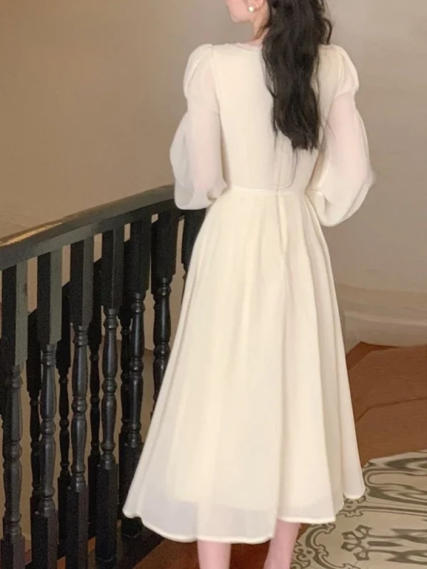 Chic Eco Evening Dress: French Style, Vintage, Long, Elegant