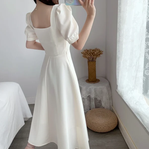 Vintage White Eco Maxi Party Dress