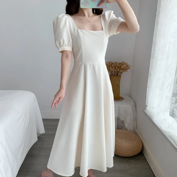 Vintage White Eco Maxi Party Dress